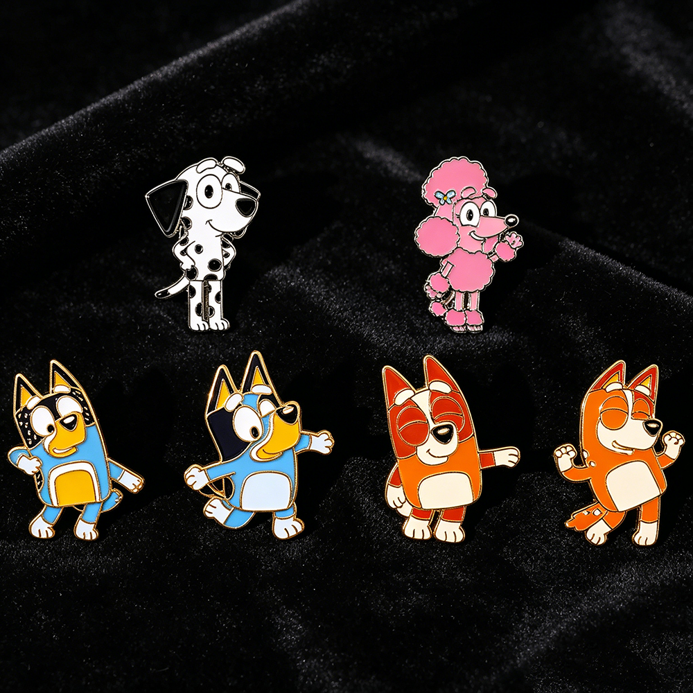 Cosplay Prop Bag - 6pcs/Set Bingo Dogs Enameled Lapel Pins