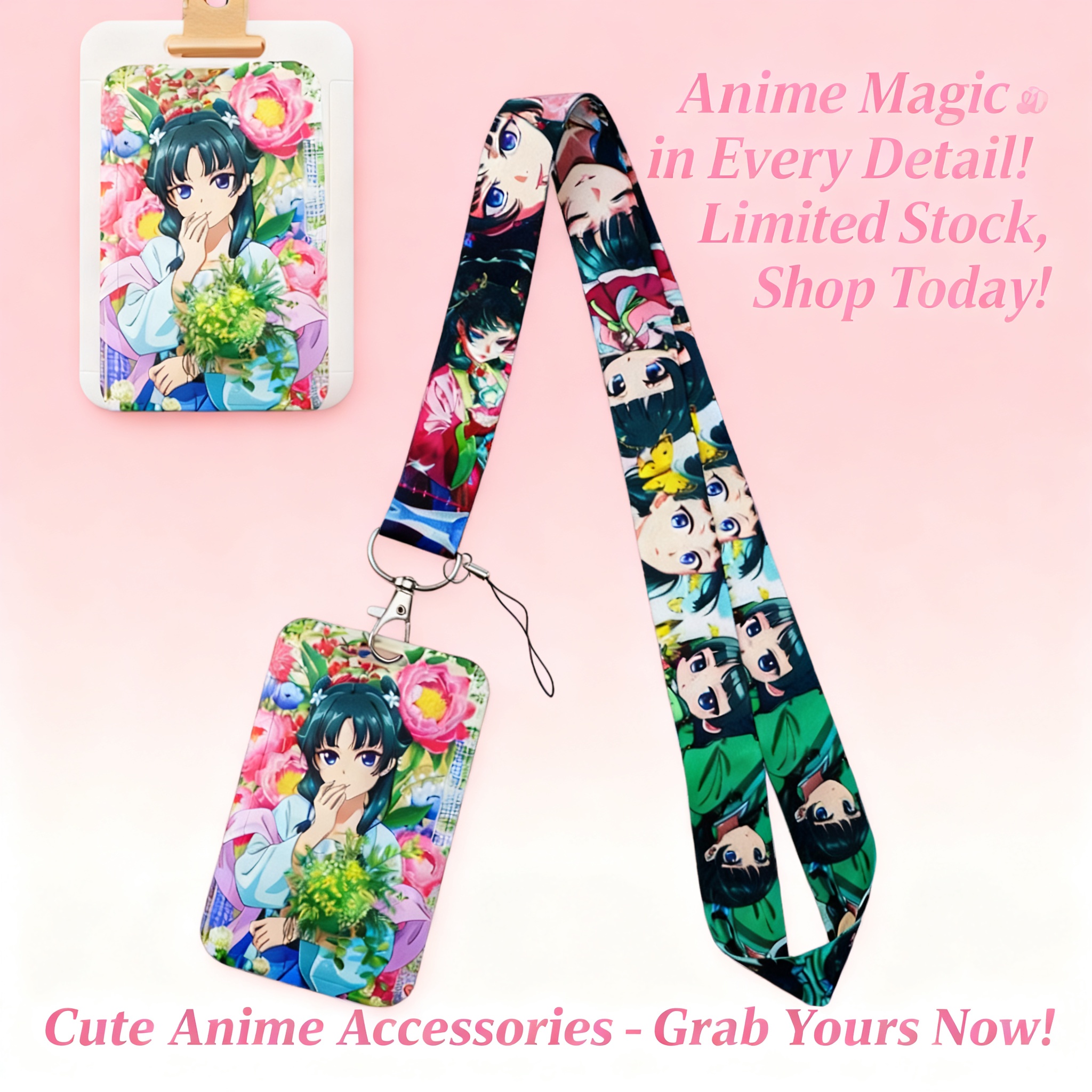 Cosplay Prop Bag - Cute Anime Girl Lanyard Neck Strap