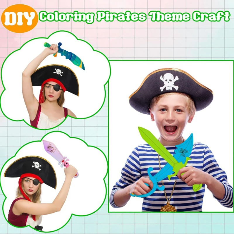 16pcs Kids Wooden Pirate Theme - огляд і ціна Cosplay Prop Paint
