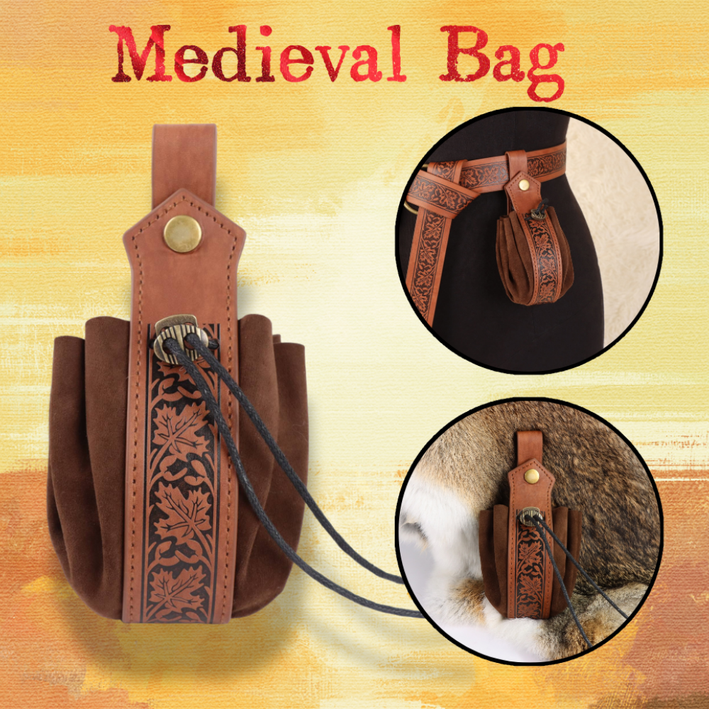 Medieval Brown PU Leather Wais - огляд і ціна Cosplay Prop Bag