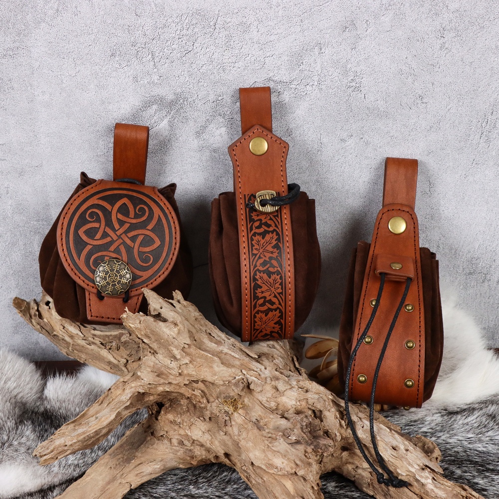 Medieval Brown PU Leather Wais - огляд і ціна Cosplay Prop Bag