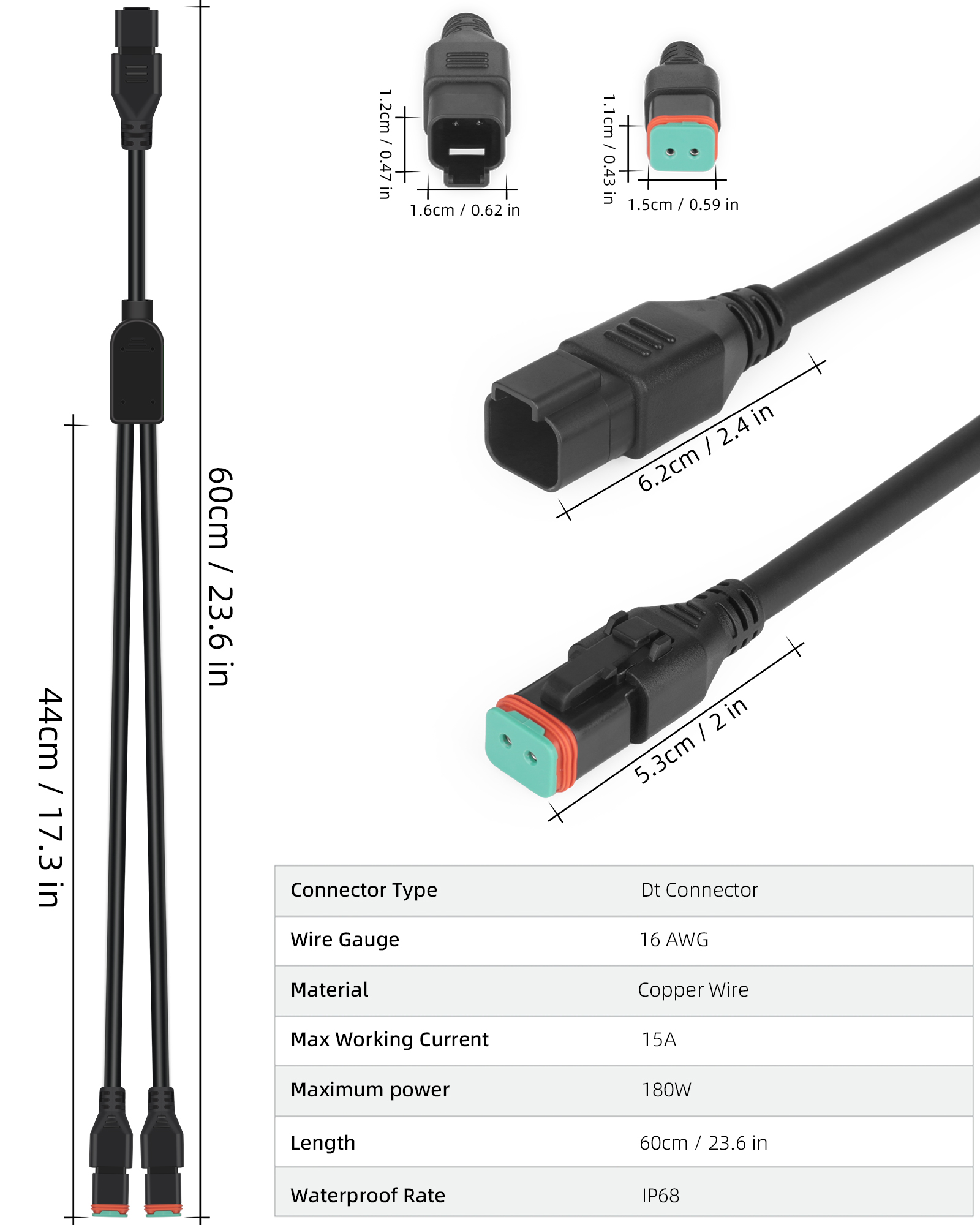 2 in 1 2ft Universal Splitters - огляд і ціна Led El Wire
