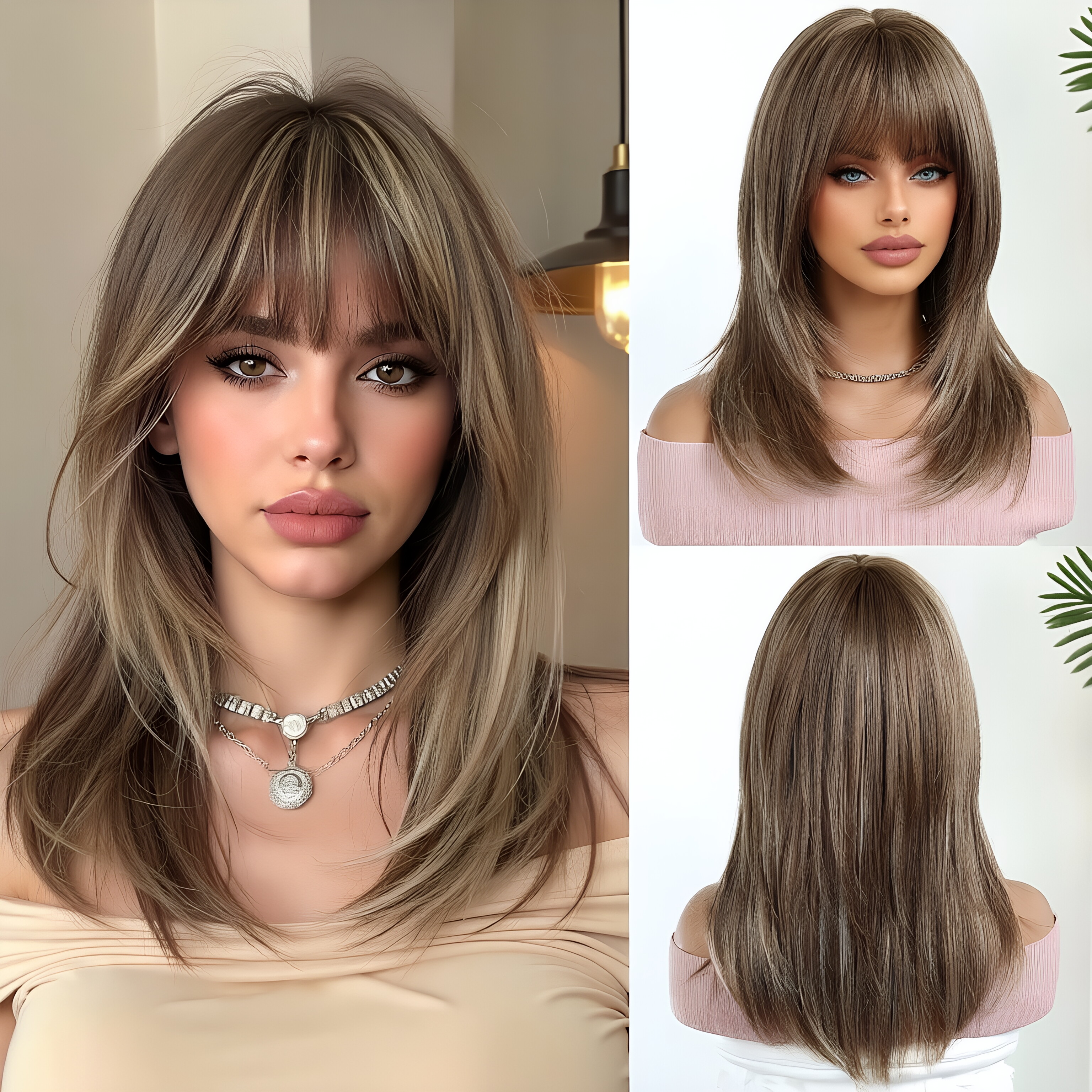 Daily light brown wig, headban - огляд і ціна Wig Fiber Net