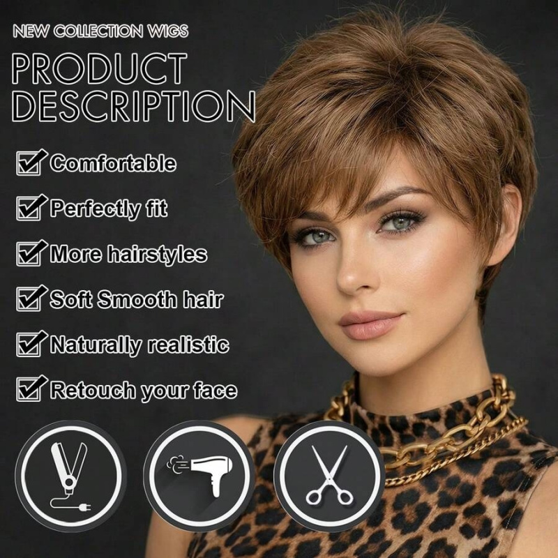 Women Short Pixie Cut Syntheti - огляд і ціна Wig Fiber Net